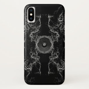 Funda Para iPhone X Altavoz de música en blanco y negro