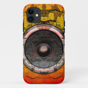 title_seo2 Altavoz de música roja y naranja grunge