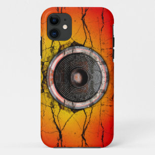 title_seo2 Altavoz de música roja y naranja grunge