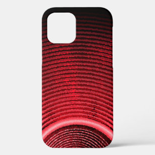 Funda Para iPhone 12 Altavoz de música roja y ondas de sonido Funda-Mat