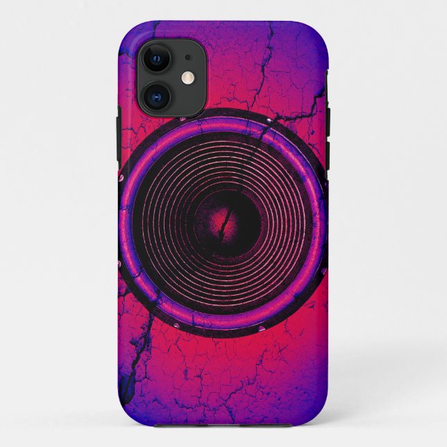 Funda De Case-Mate Para iPhone Altavoz musical en una pared rota (Reverso)