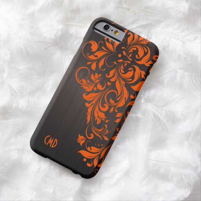 Funda De Case-Mate Para iPhone Aluminio y encaje Naranja de brocha marrón metálic (In Situ)