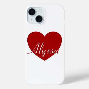Funda Para iPhone 15 Alyssa - Plantilla Para Tu Nombre, Amor Del Corazó