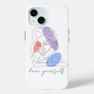 Funda Para iPhone 15 "Ama a ti mismo" arte Inspirador de la línea de Ch