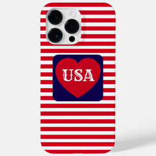 Funda Para iPhone 14 Pro Max De Case-Mate Ama la camiseta Patriótica de EE. UU. Corazón dive