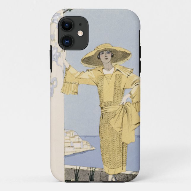 Funda De Case-Mate Para iPhone Amalfi, ilustracion de una mujer en un vestido (Reverso)