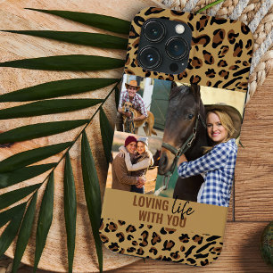 Funda Para iPhone 13 Pro Max Amando la vida contigo Estampado de leopardo 3 Fot