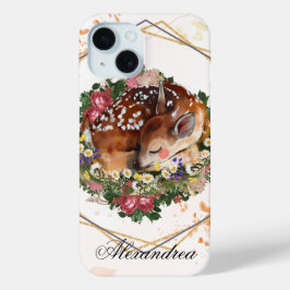 Funda Para iPhone 15 Amanecer durmiente, gráfico de animales marrones