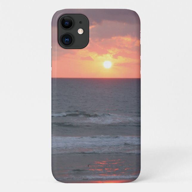 Funda De Case-Mate Para iPhone Amanecer en la playa (Reverso)