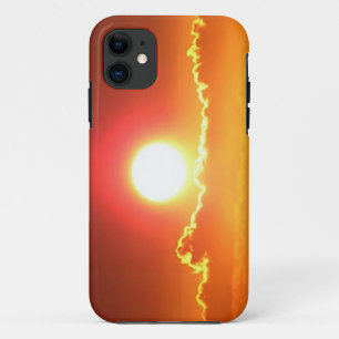 Funda Para iPhone 11 Amanecer radiante rojo y dorado hawaiano