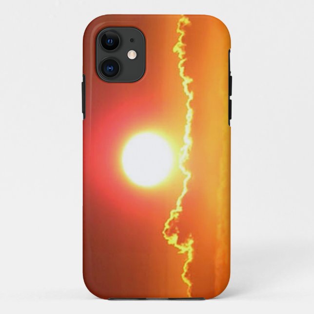 Funda De Case-Mate Para iPhone Amanecer radiante rojo y dorado hawaiano (Reverso)