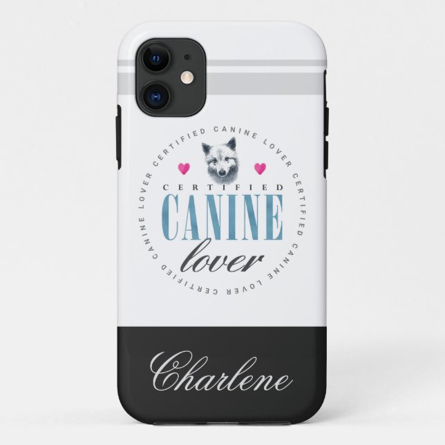 Funda De Case-Mate Para iPhone Amante Canino Certificado Cuto Añadir Su Nombre (Reverso)
