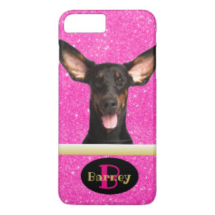 Funda Para iPhone 8 Plus/7 Plus Amante de perro cachorro rosa Foto personalizada n