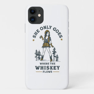 Funda Para iPhone 11 Amante de Whisky Cowgirl Occidental Vintage Divert