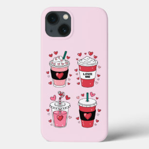 Funda Para iPhone 13 Amante del café Latte del Día de San Valentín