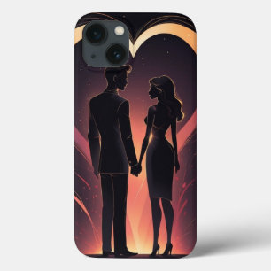 Funda Para iPhone 13 Amante pareja ilustracion diseño de estuches de ip