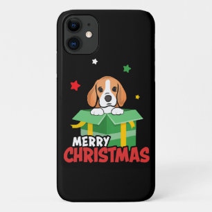 Funda Para iPhone 11 Amantes de Beagle Santa Perro Feliz Navidad Xmas