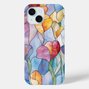 Funda Para iPhone 15 Amantes Del Arte De Vidrio De Color Manchado Para