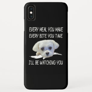 Funda Para iPhone XS Max Amantes del perro  Menús malteses a cada comida qu