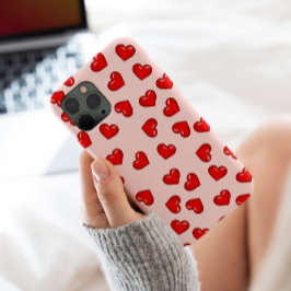 Funda Para iPhone 13 Pro Max Amantes elegantes Corazón rojo estampado sobre ros
