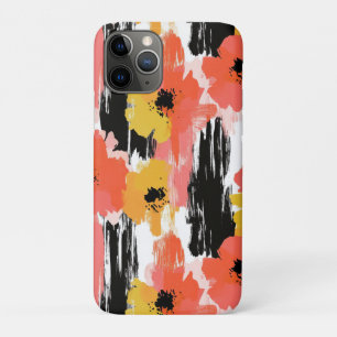 Funda Para iPhone 11 Pro Amapola Artística en Mostaza Coral y Rosa
