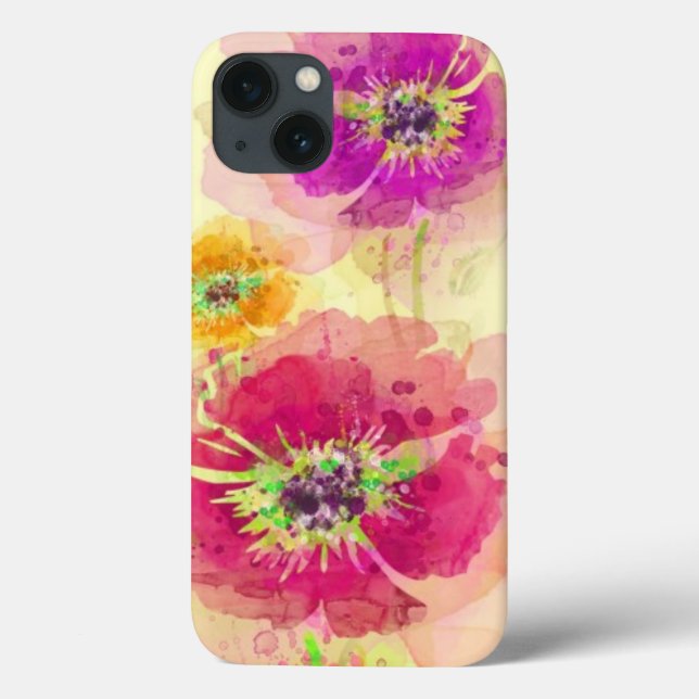 Funda De Case-Mate Para iPhone Amapolas pintadas 2 de la acuarela (Reverso)