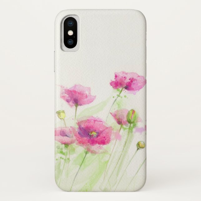 Funda De Case-Mate Para iPhone Amapolas pintadas 3 de la acuarela (Reverso)