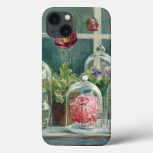 Funda Para iPhone 13 Amapolas púrpuras en un Windowsill
