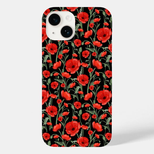 Funda De Case-Mate Para iPhone Amapolas Rojas (Reverso )