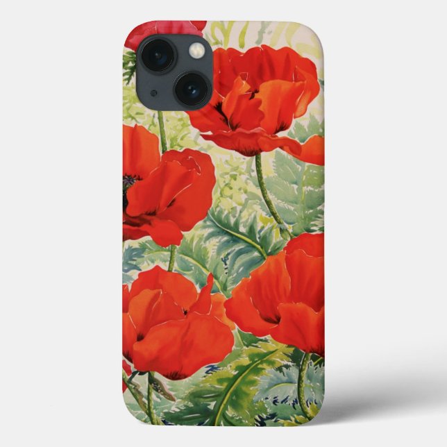 Funda De Case-Mate Para iPhone Amapolas rojas grandes (Reverso)