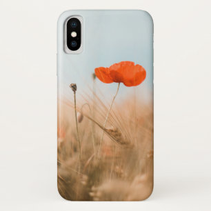 Funda Para iPhone X Amapolas y cebada rojas del oro