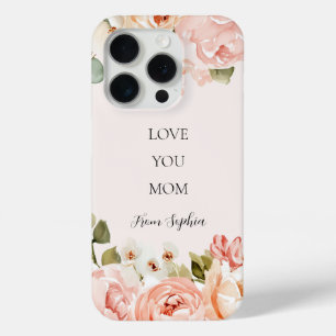 Funda Para iPhone 15 Pro Amar a tu mamá Personalizar el estuche Floral para