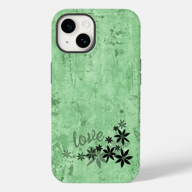 Funda De Case-Mate Para iPhone AMAR Estuche de teléfono de flores verdes (Reverso )