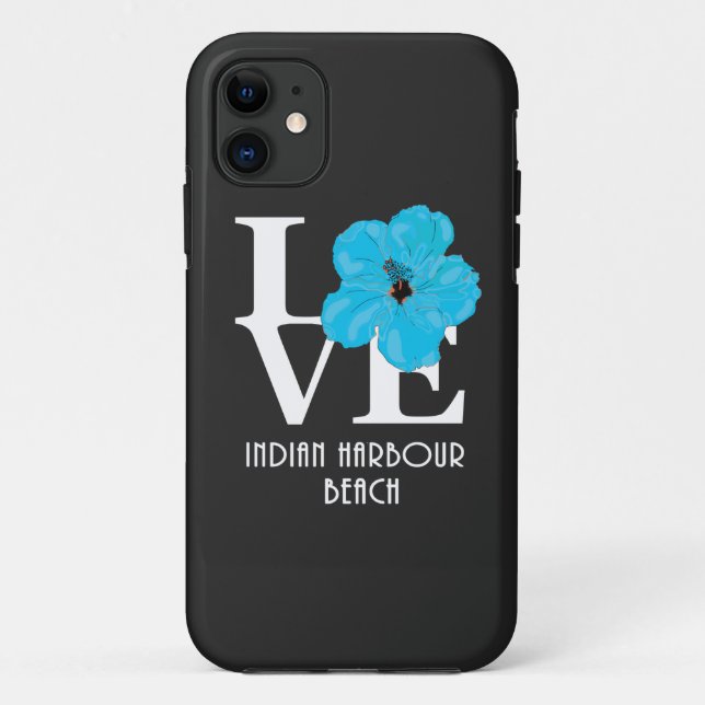 Funda De Case-Mate Para iPhone AMAR la playa de Harbour Indian Blue Hibiscus (Reverso)