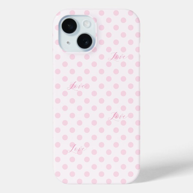 Funda De Case-Mate Para iPhone Amar los patrones de puntos rosados de polka (Reverso )