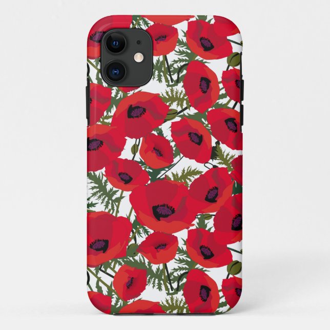 Funda De Case-Mate Para iPhone Amarantes Rojas Patrón de Flor (Reverso)