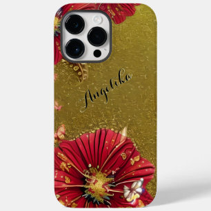 Funda Para iPhone 14 Pro Max De Case-Mate Amarillas Adormideras Brillan Oro Nombre Personali