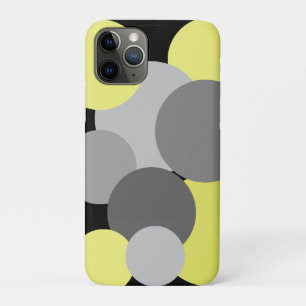 Funda Para iPhone 11 Pro Amarillo con puntos de polka gris