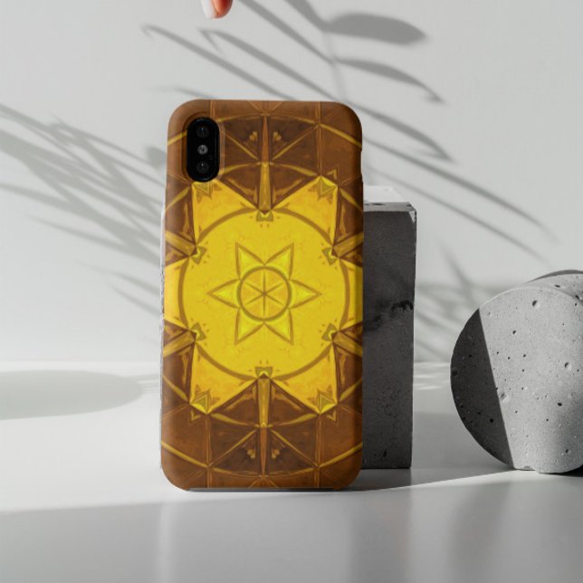 Funda De Case-Mate Para iPhone Amarillo de la flor del Kaleidoscopio Mosaico (Subido por el creador)