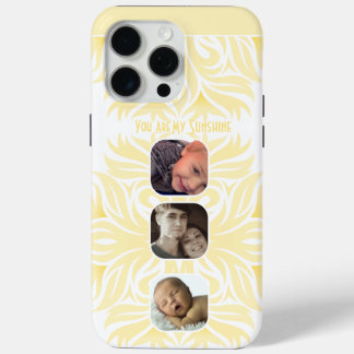 Funda Para iPhone 15 Pro Max Amarillo Eres Mi Collage de fotos Floral Sunshine