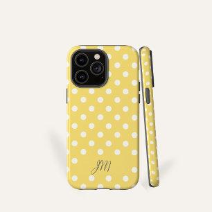 Funda Para iPhone 14 Pro Max De Case-Mate Amarillo Mantequilla Lunares Iniciales Personaliza