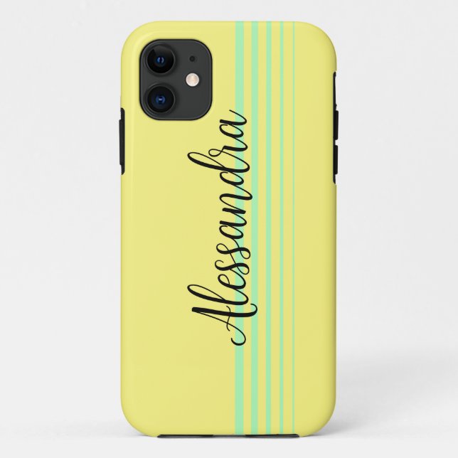 Funda De Case-Mate Para iPhone Amarillo y verde azulado (Reverso)