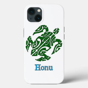 Funda Para iPhone 13 Amenazada tortuga tribal hawaiana del mar verde