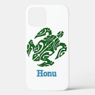 Funda Para iPhone 12 Amenazada tortuga tribal hawaiana del mar verde