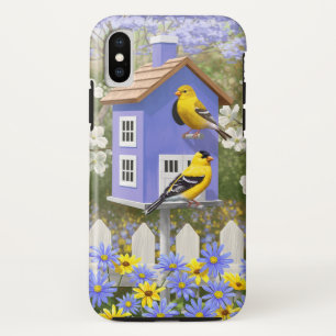 title_seo2 American Goldfinch Bird House Flower Garden