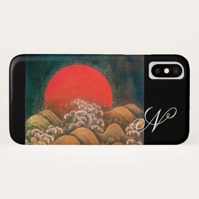 Funda De Case-Mate Para iPhone AMETERASU , DIOSA DEL SOL rojo marrón negro (Reverso (horizontal))