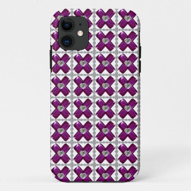 Funda De Case-Mate Para iPhone Amethyst Diamond Art, Purple (Reverso)