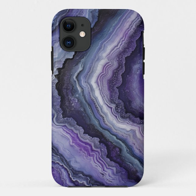 Funda De Case-Mate Para iPhone Amethyst Geode Fluid Pour (Reverso)