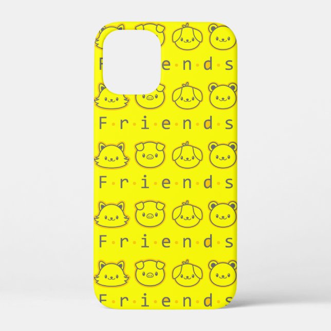 Funda De Case-Mate Para iPhone Amigos animales lindos cara  (Reverso )