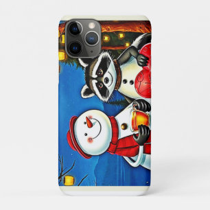 Funda Para iPhone 11 Pro Amigos de Invierno: Diseño de Alegría de Muñeco de